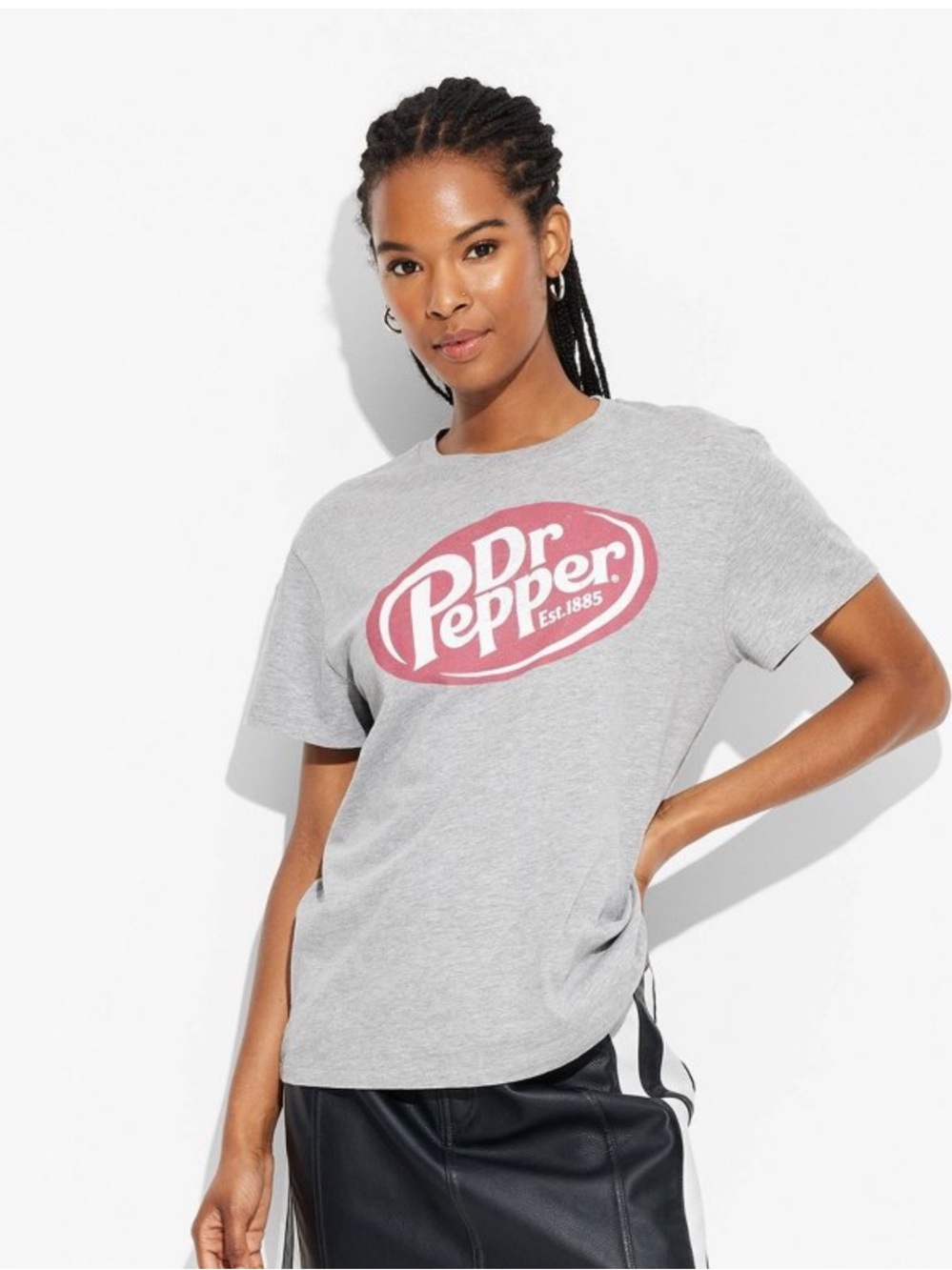 Women’s Dr Pepper short sleeve graphic t-shirt heather gray size XS